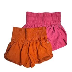 FREE PEOPLE MOVEMENT The Way Home Shorts Burnt Orange Pink and Burnt Orange SZ S